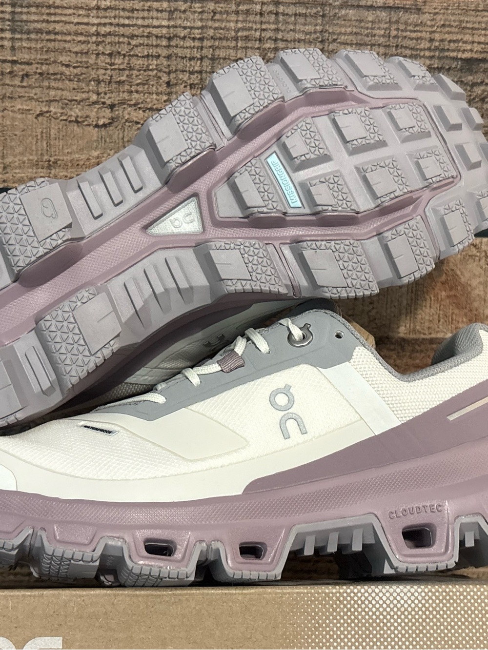 On Women’s Cloudtec Running Sneakers — White & Mauve - Picture 3 of 5